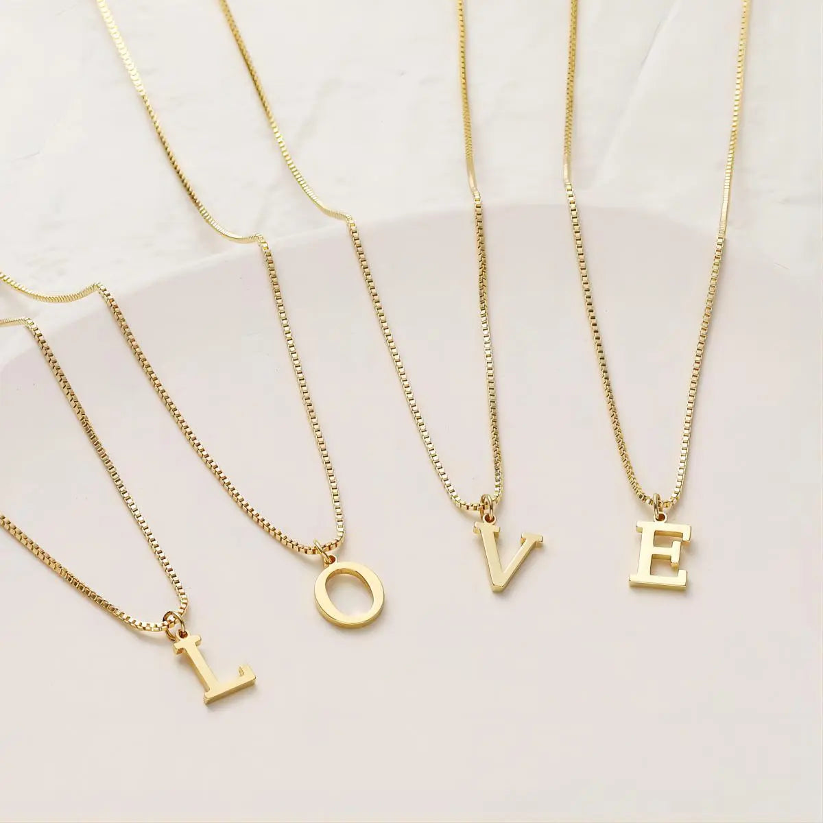 Gold initial Dainty necklace