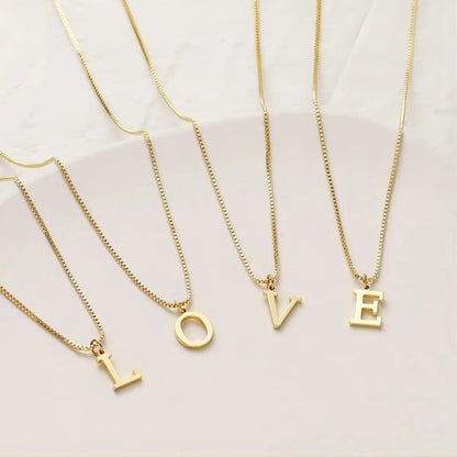 Gold initial Dainty necklace