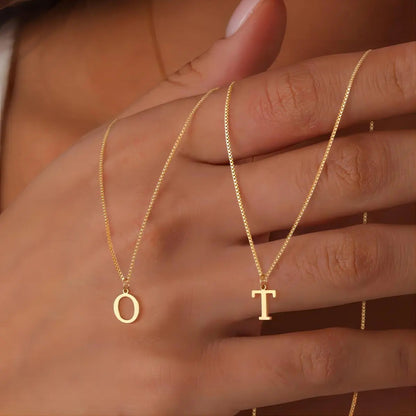 Gold initial Dainty necklace