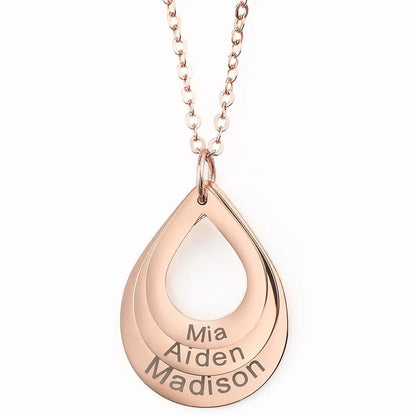 Personalized Drop Necklace with Names  NostalgiaJewels
