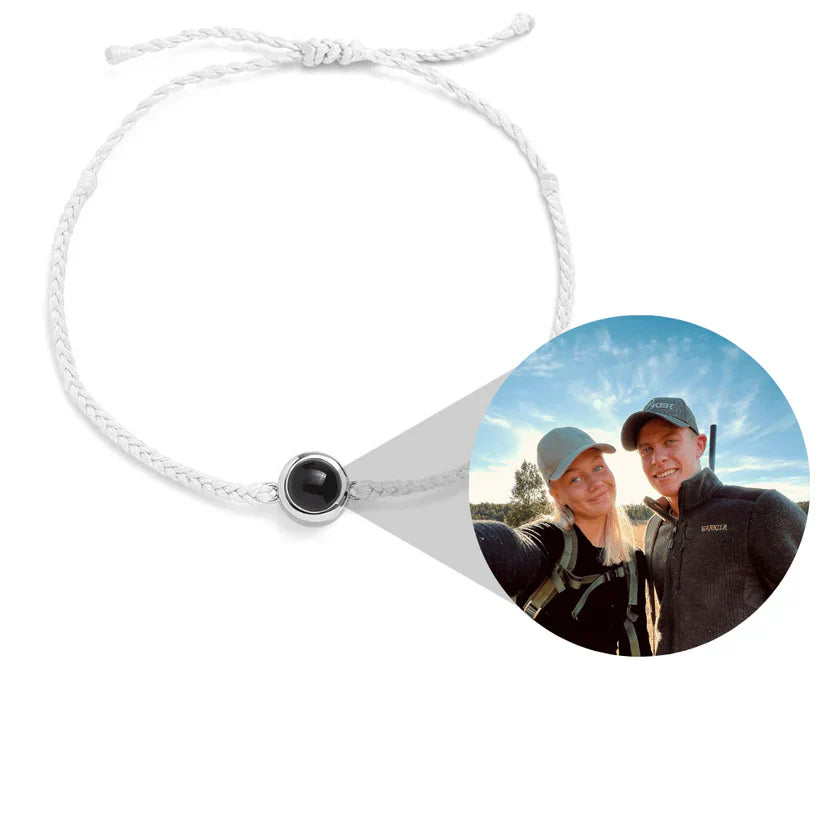Custom Photo Bracelet - White/Silver