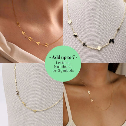 Personalized Necklace with Side Initials