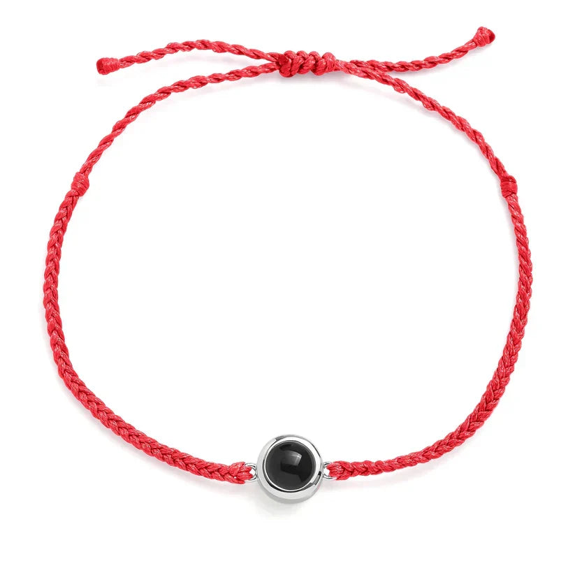 Custom Photo Bracelet - Red/Silver