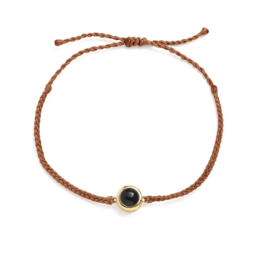 Custom Photo Bracelet - Brown/Gold