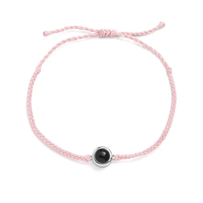 Custom Photo Bracelet - Pink/Silver