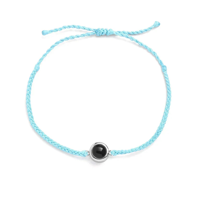 Custom Photo Bracelet - Blue/Silver